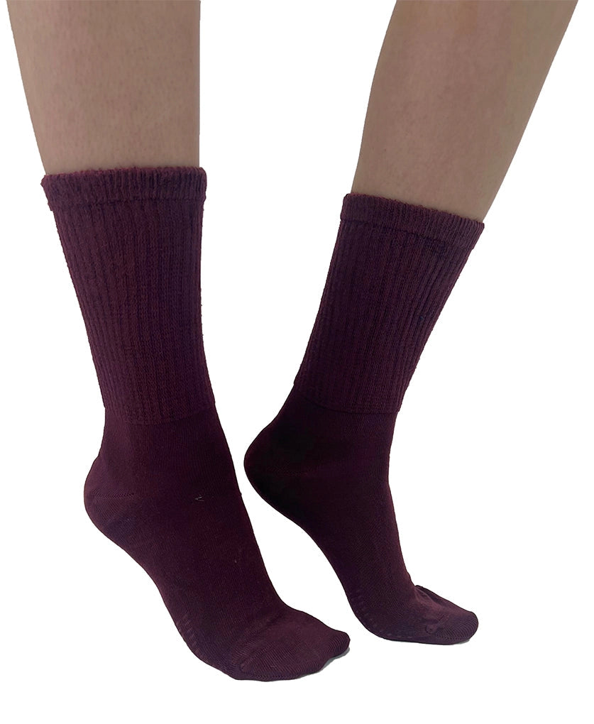 Extra Wide Bamboo Super Soft Socks - Burgundy