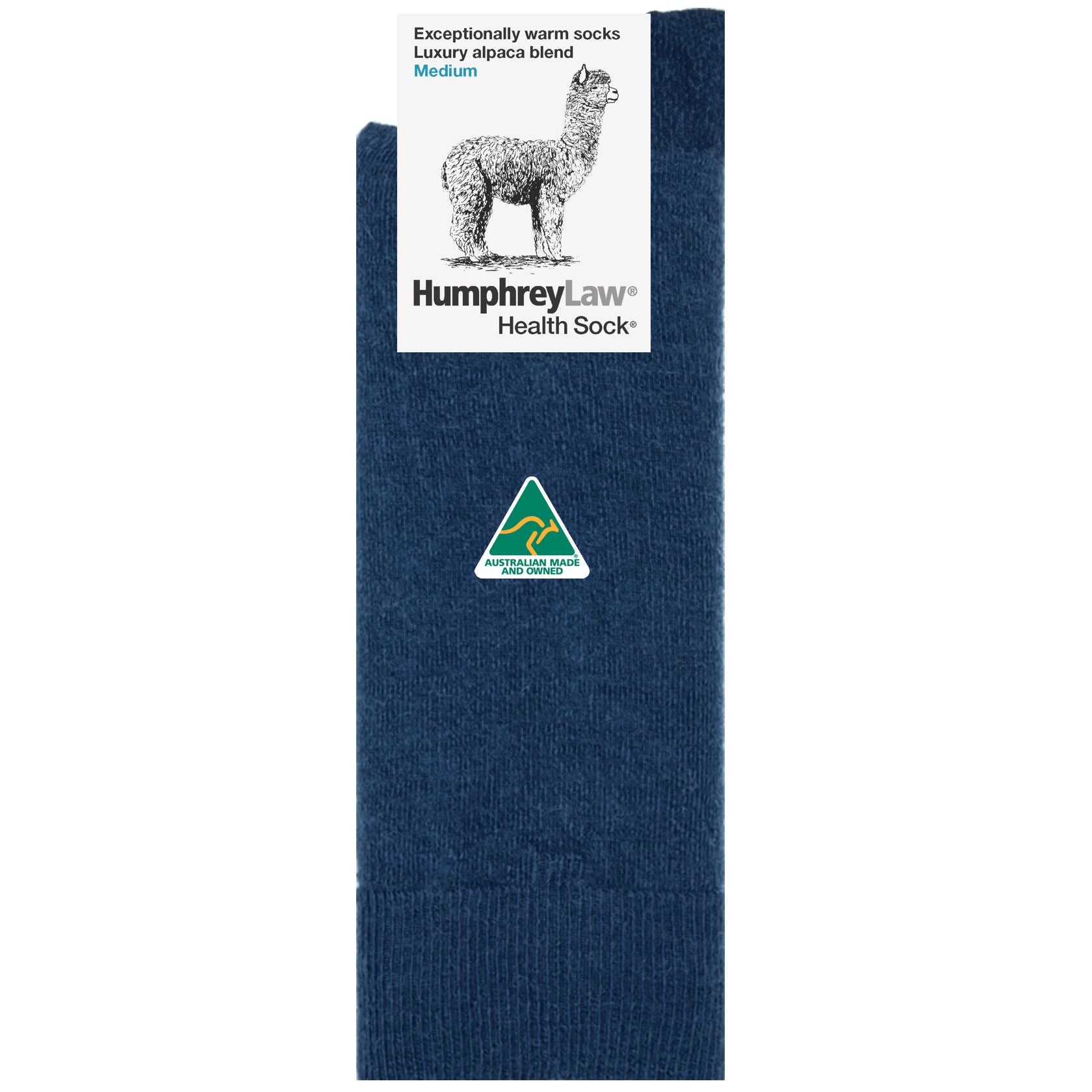 Exceptionally Warm Luxury Alpaca Blend Crew Socks in Denim - The Sockery