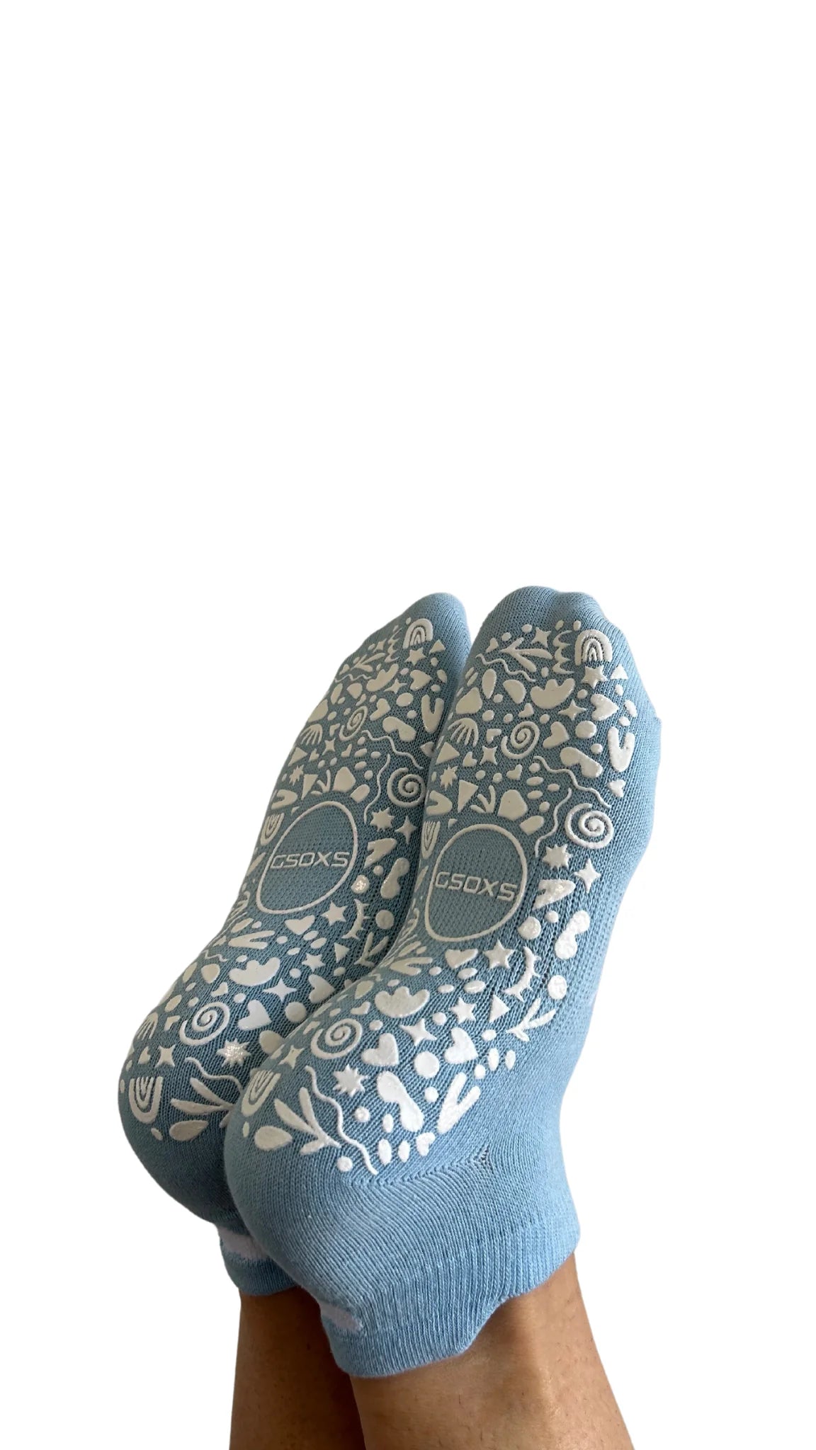 'You are Brave' Ankle Grip Socks in Dusty Blue - The Sockery