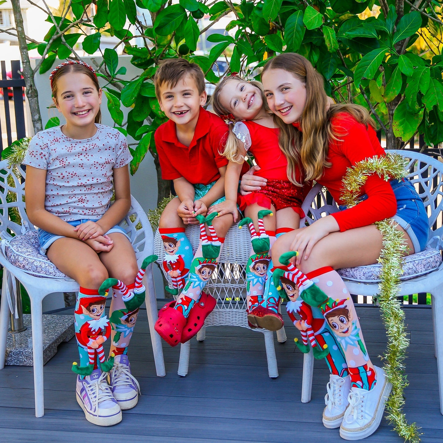 Madmia Elf Knee High Christmas Socks