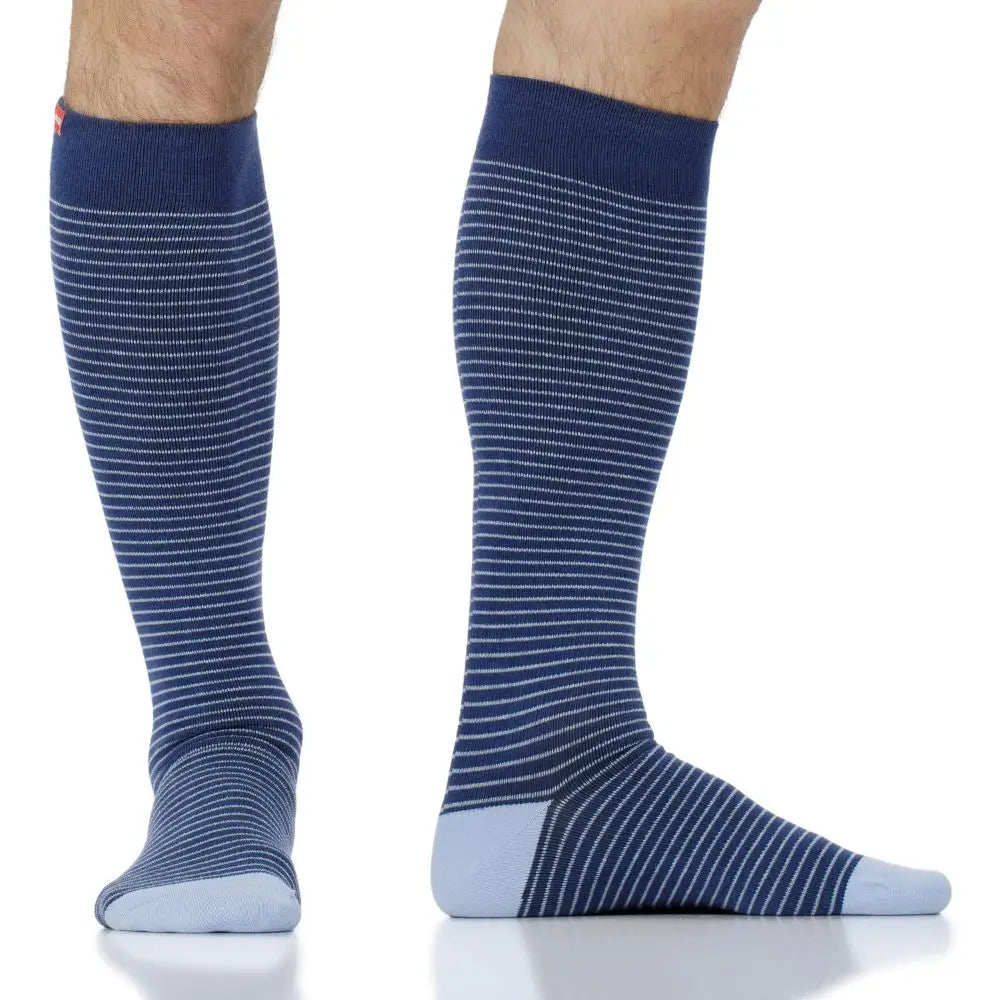 Wide Calf Firm Compression Knee Highs in Navy