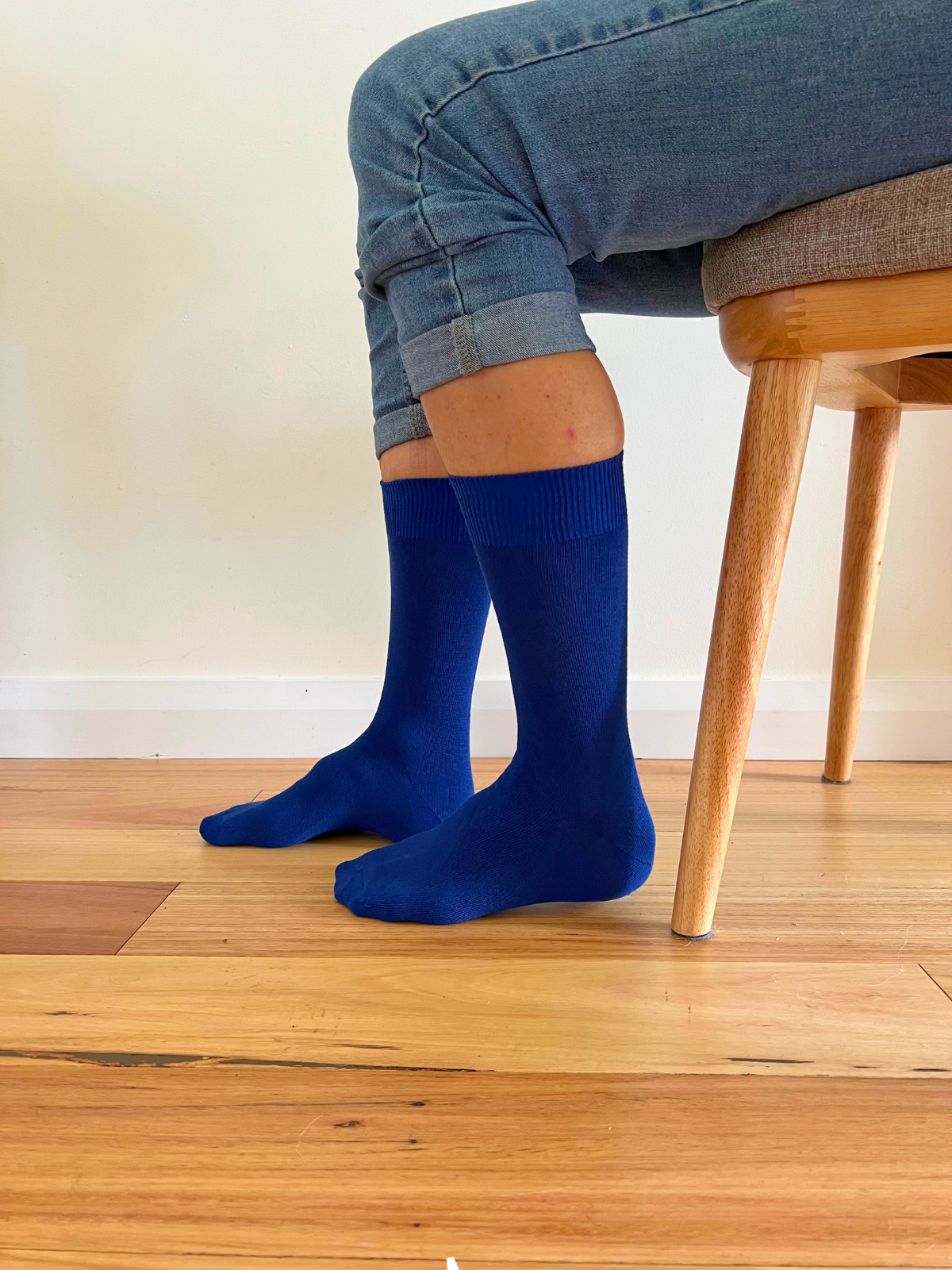 Cotton Crew Sock in Midnight Blue - Aussie Made