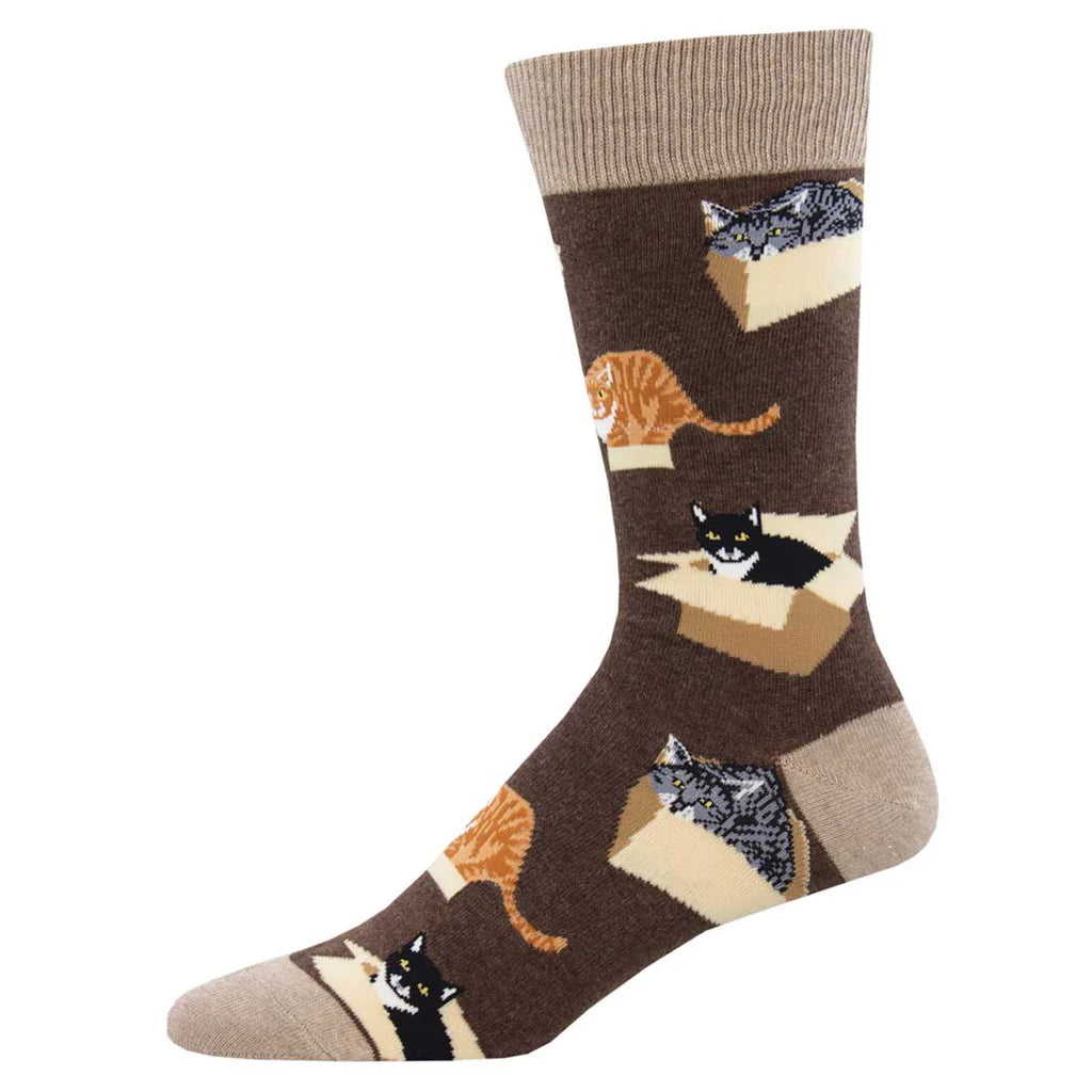 Cats in Boxes Men's Crew Sock - The Sockery