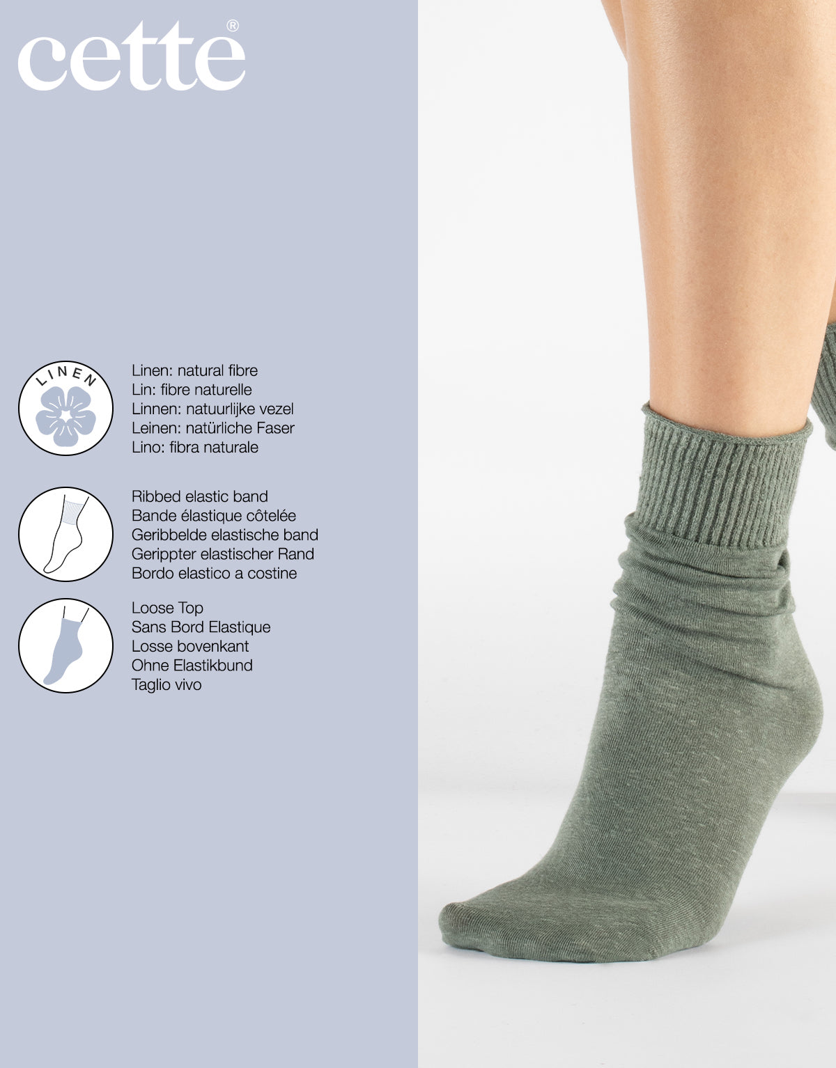 linen socks in grey - The Sockery