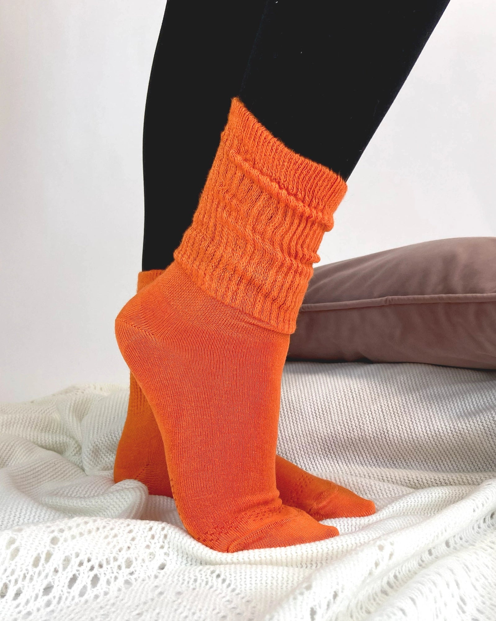 Extra Wide Bamboo Super Soft Socks - Orange
