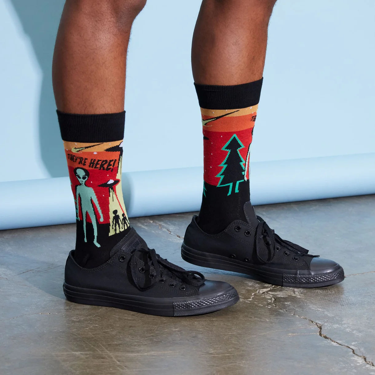 They're Here Mens Crew Socks
