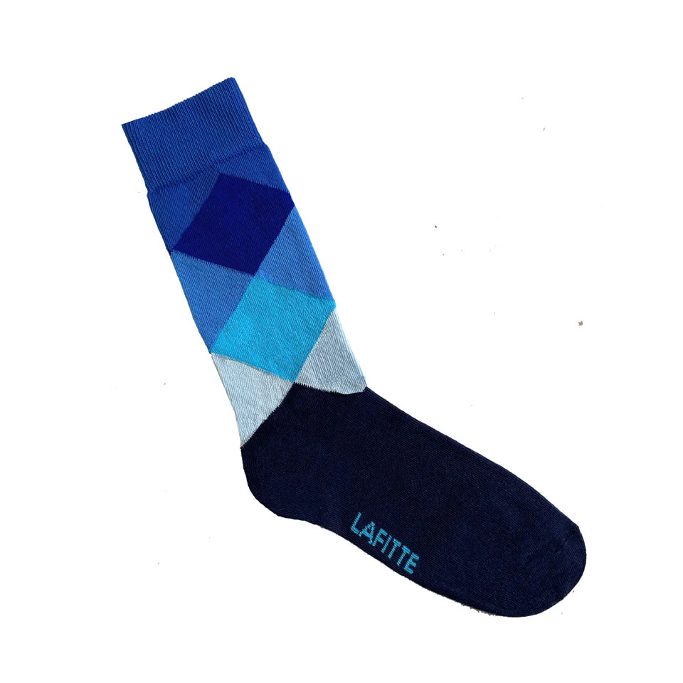 Blue Diamonds Men's Crew Sock - The Sockery