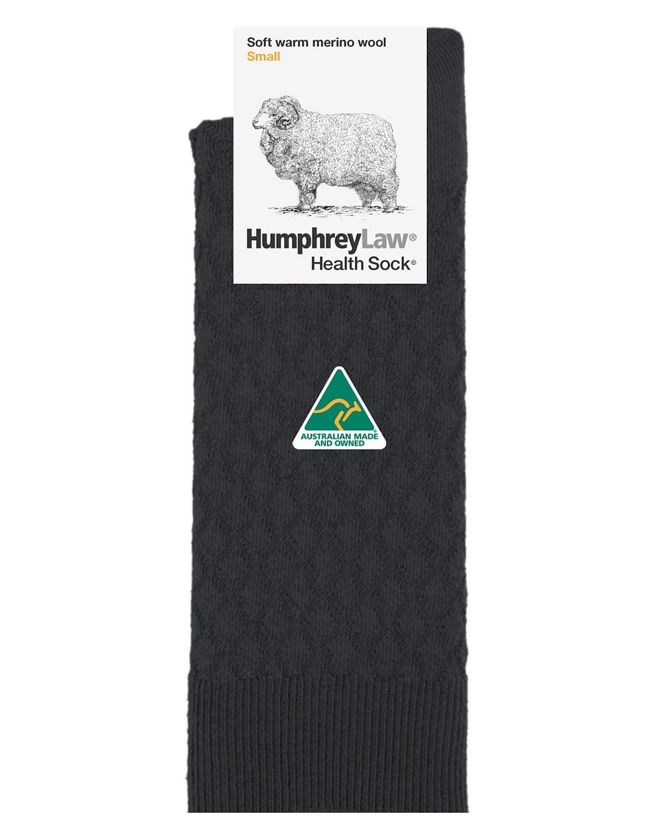 95% Fine Merino Wool Quilted Crew Socks in Black - Aussie Made - The Sockery