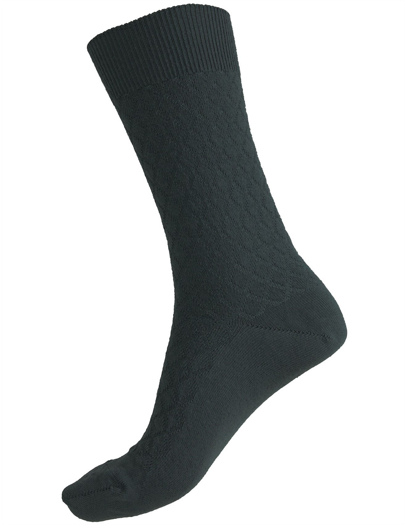 95% Fine Merino Wool Quilted Crew Socks in Black - Aussie Made - The Sockery