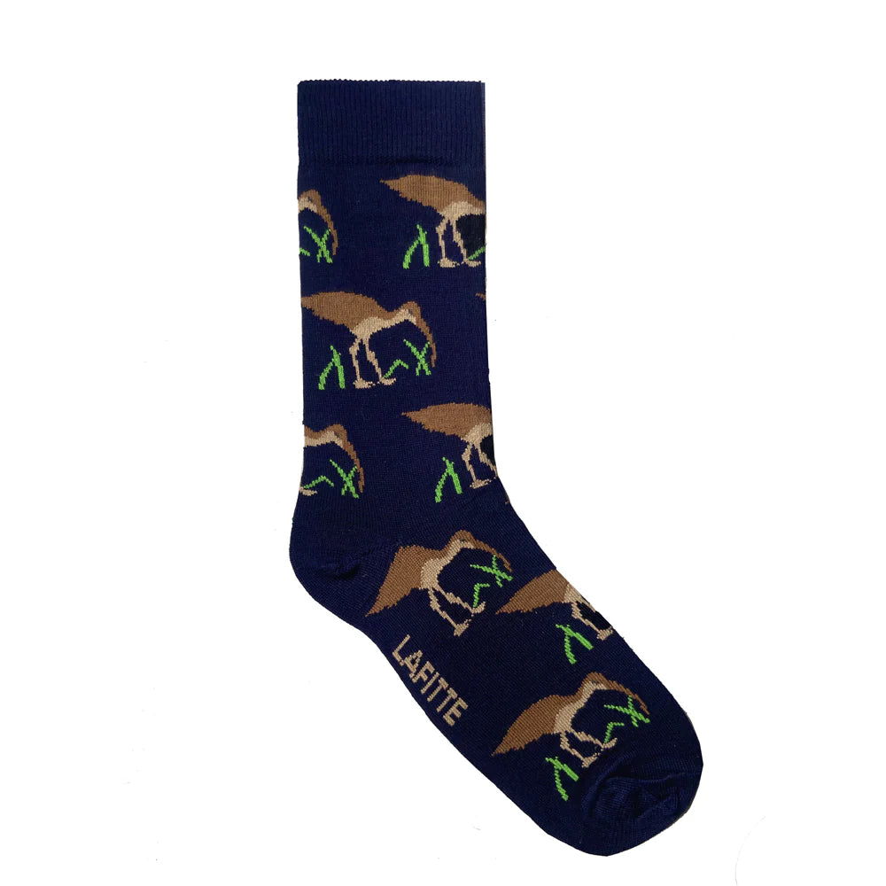 Eastern Curlew Navy Bamboo Crew Socks - The Sockery