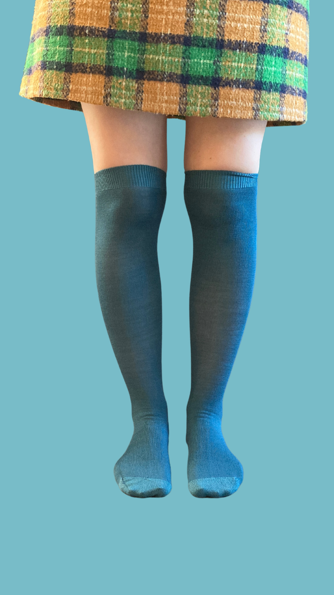 Merino Wool Women's Knee High Socks in Teal - Aussie Made