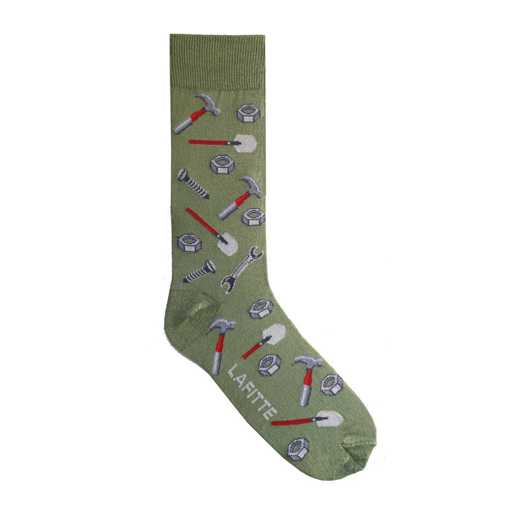 Fix It Men's Crew Socks in Khaki - Aussie Made - The Sockery