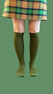 Merino Wool Women's Knee High Socks in Moss Green - Aussie Made