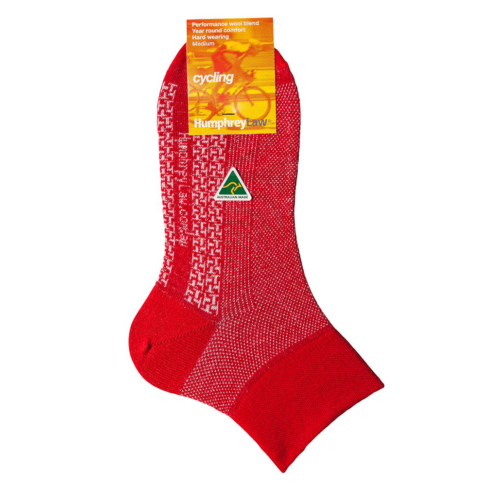 Cycling Merino and Coolmax Socks in Red