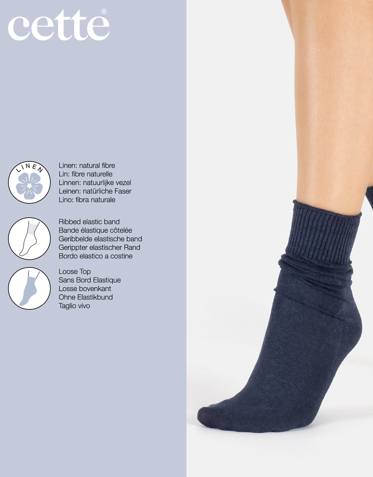 linen socks in navy - The Sockery