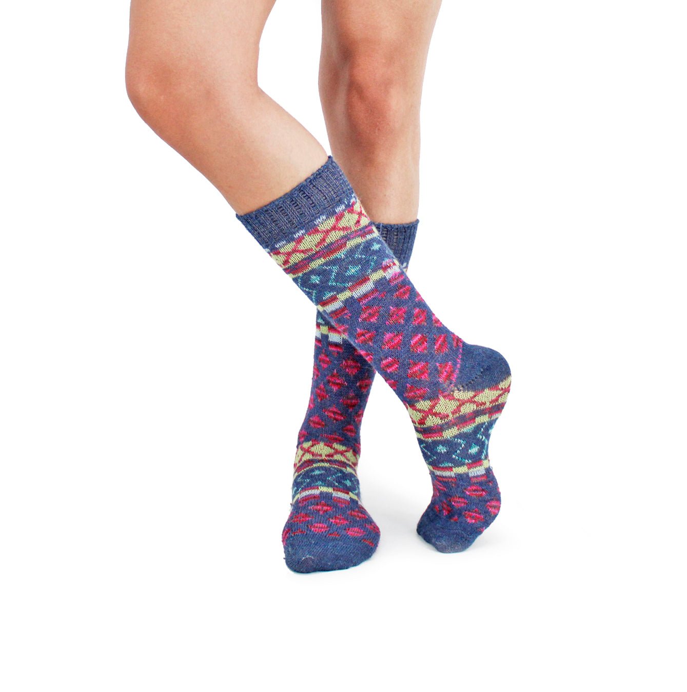 Alpaca socks in Degas Denim