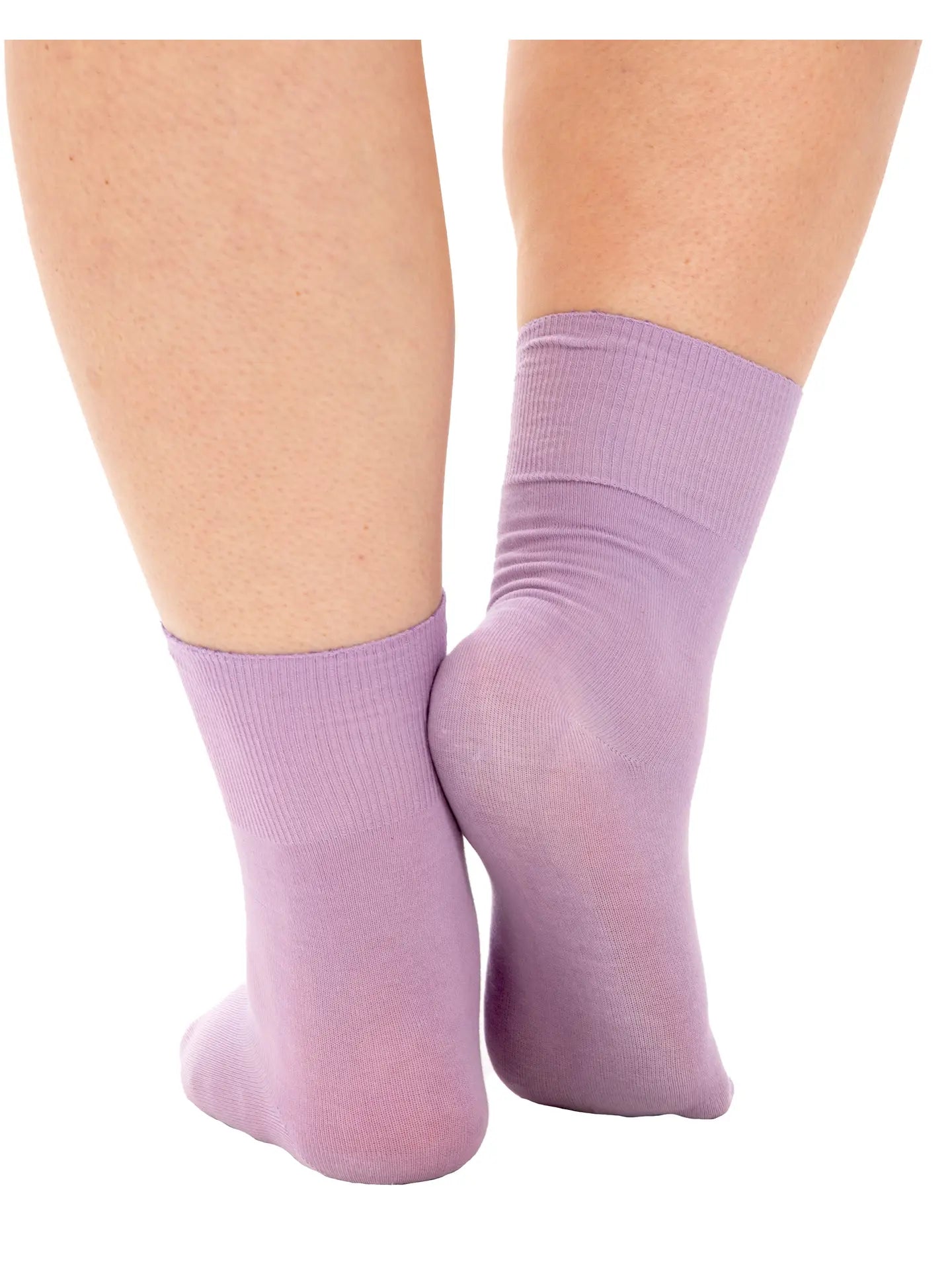 Extra Wide Women's Cotton Quarter Socks - Lavender - The Sockery