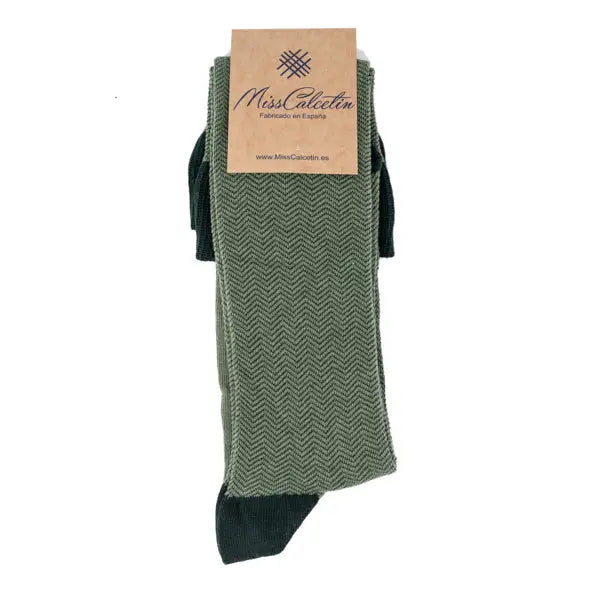 Herringbone Knee High Sock in Thyme