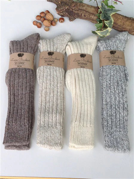 Maria Wool/Alpaca Knee High Socks in Beige