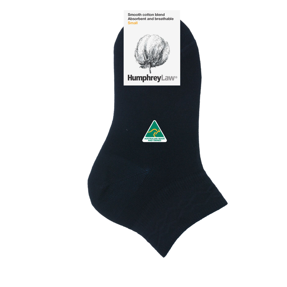 80% Mercerised Cotton Ankle Sock in Black
