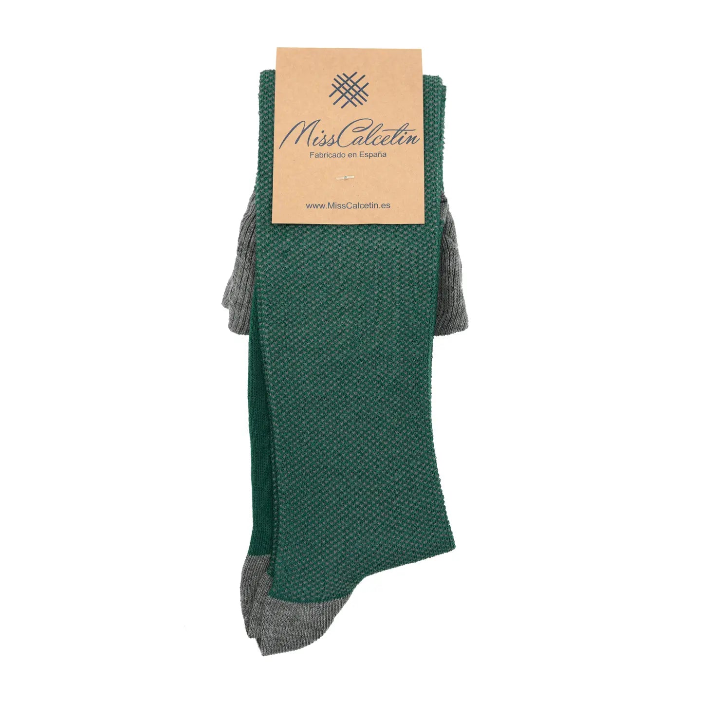 Diamond Pattern Knee High Sock in Evergreen