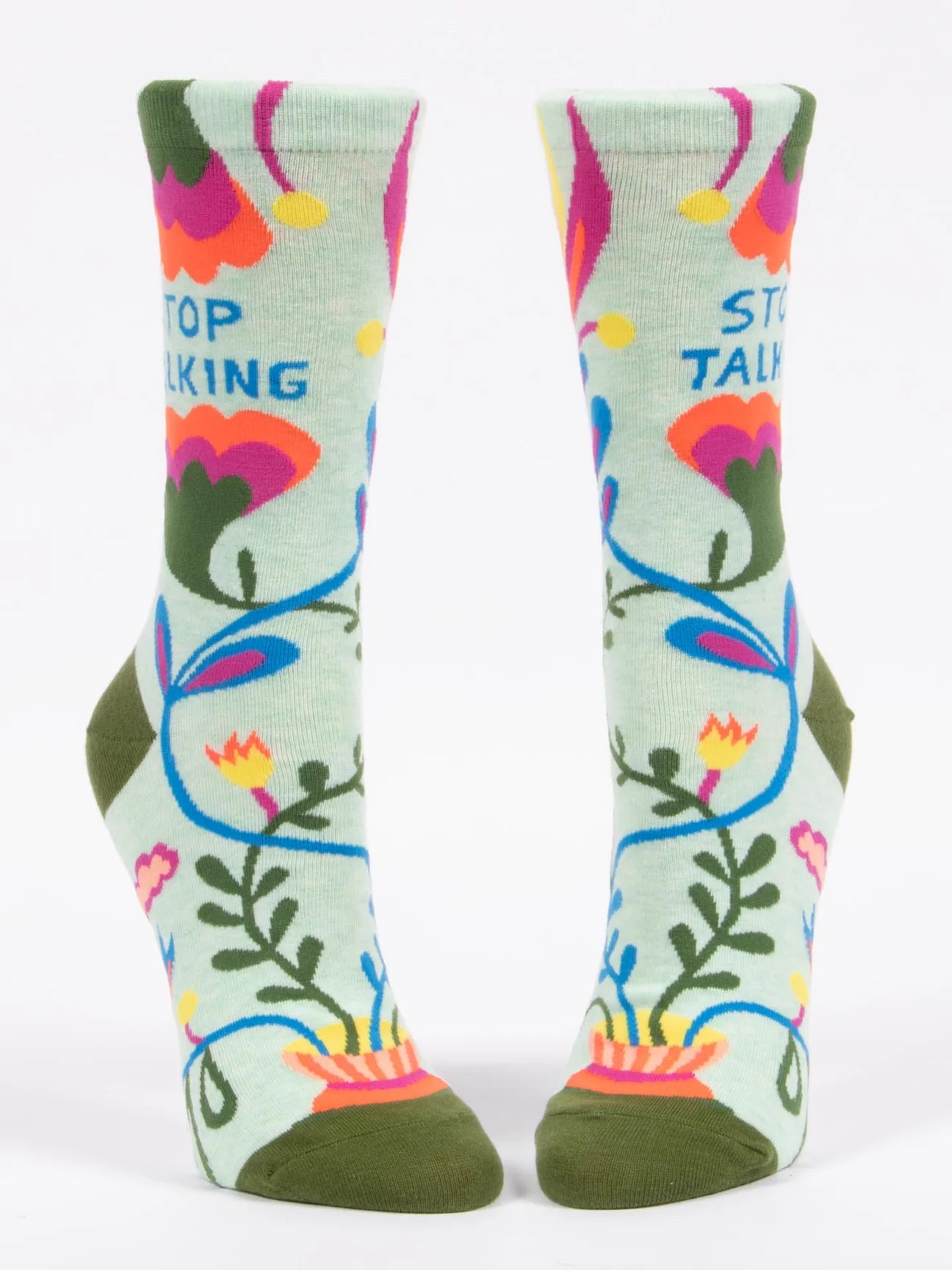 Stop Talking Women's Crew Sock - The Sockery