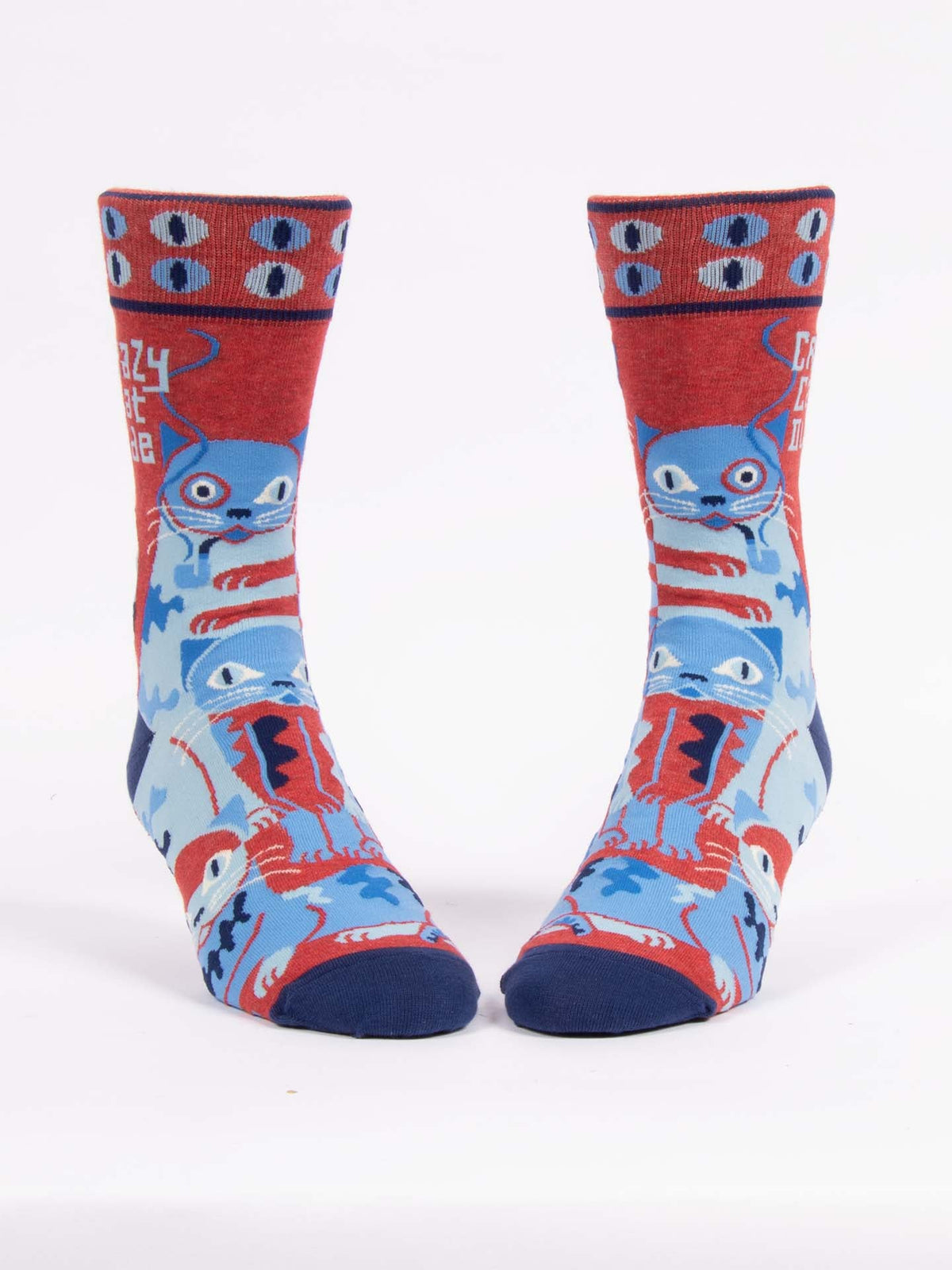 Crazy Cat Dude Men's Crew Sock