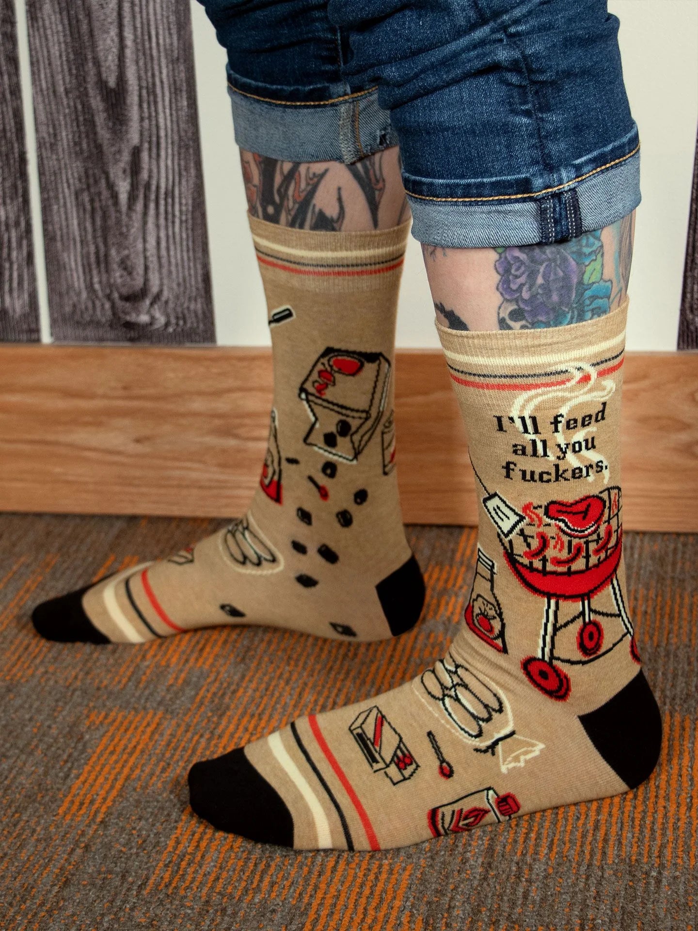 I'll Feed All You Fuckers Men's Crew Sock
