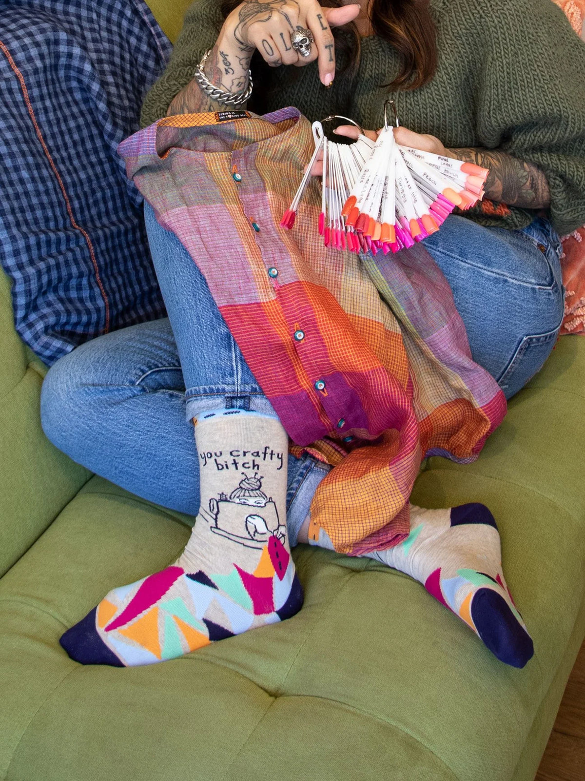 You Crafty Bitch Womens Crew Sock - THE SOCKERY