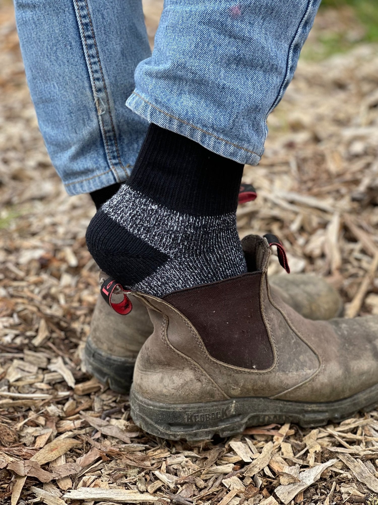 Merino Wool Hiking Socks with Coolmax in Black - Aussie Made - The Sockery