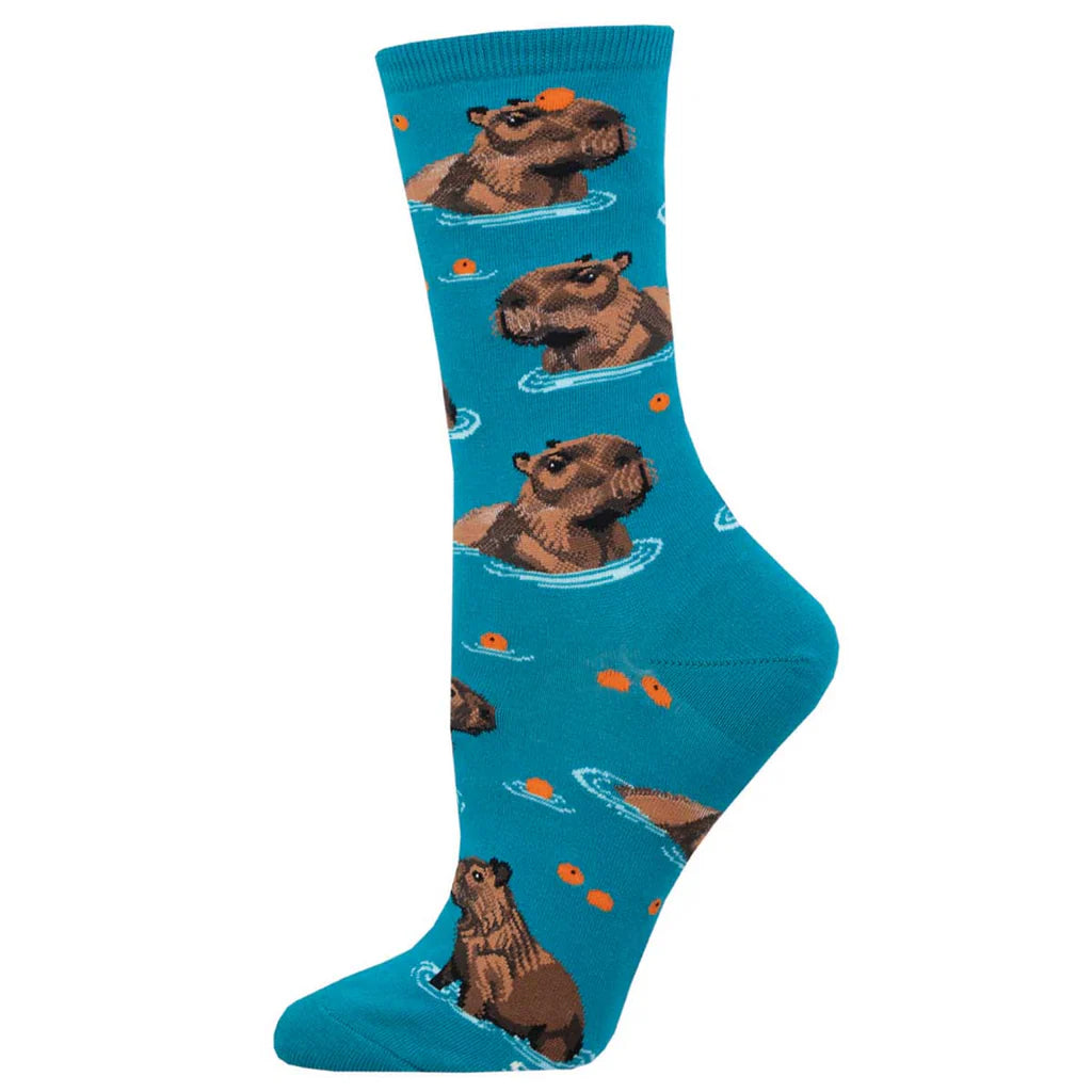 Capybara Chill Women's Crew Socks - The Sockery