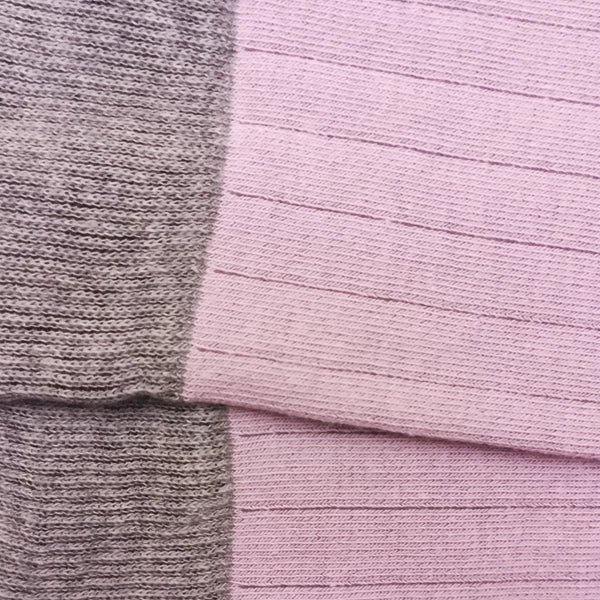 Ribbed Knee High Sock in Pink and Grey - The Sockery