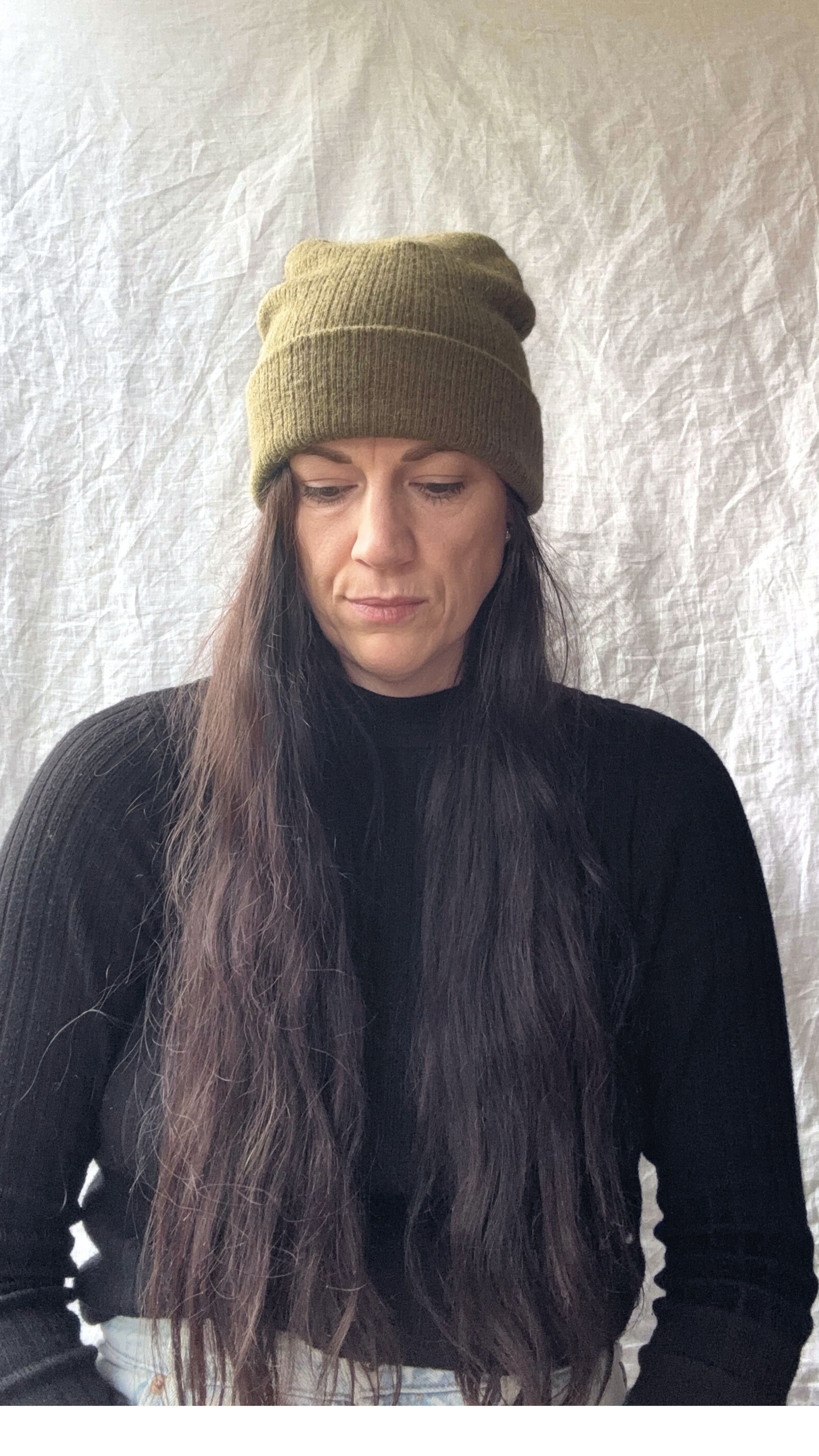 Exceptionally Warm Luxury Alpaca Blend Beanie in Sage