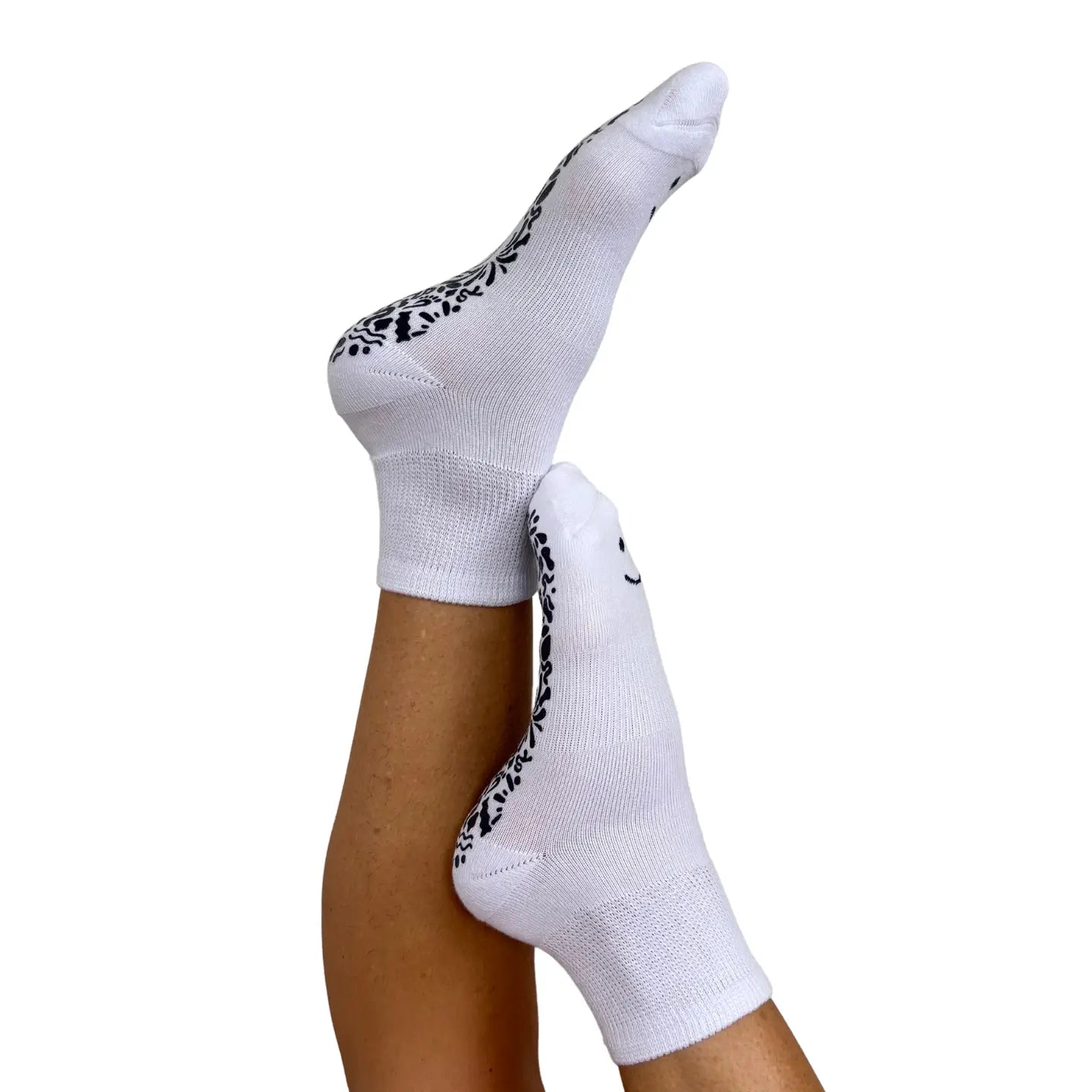 Therapeutic Grip Socks in White M/L