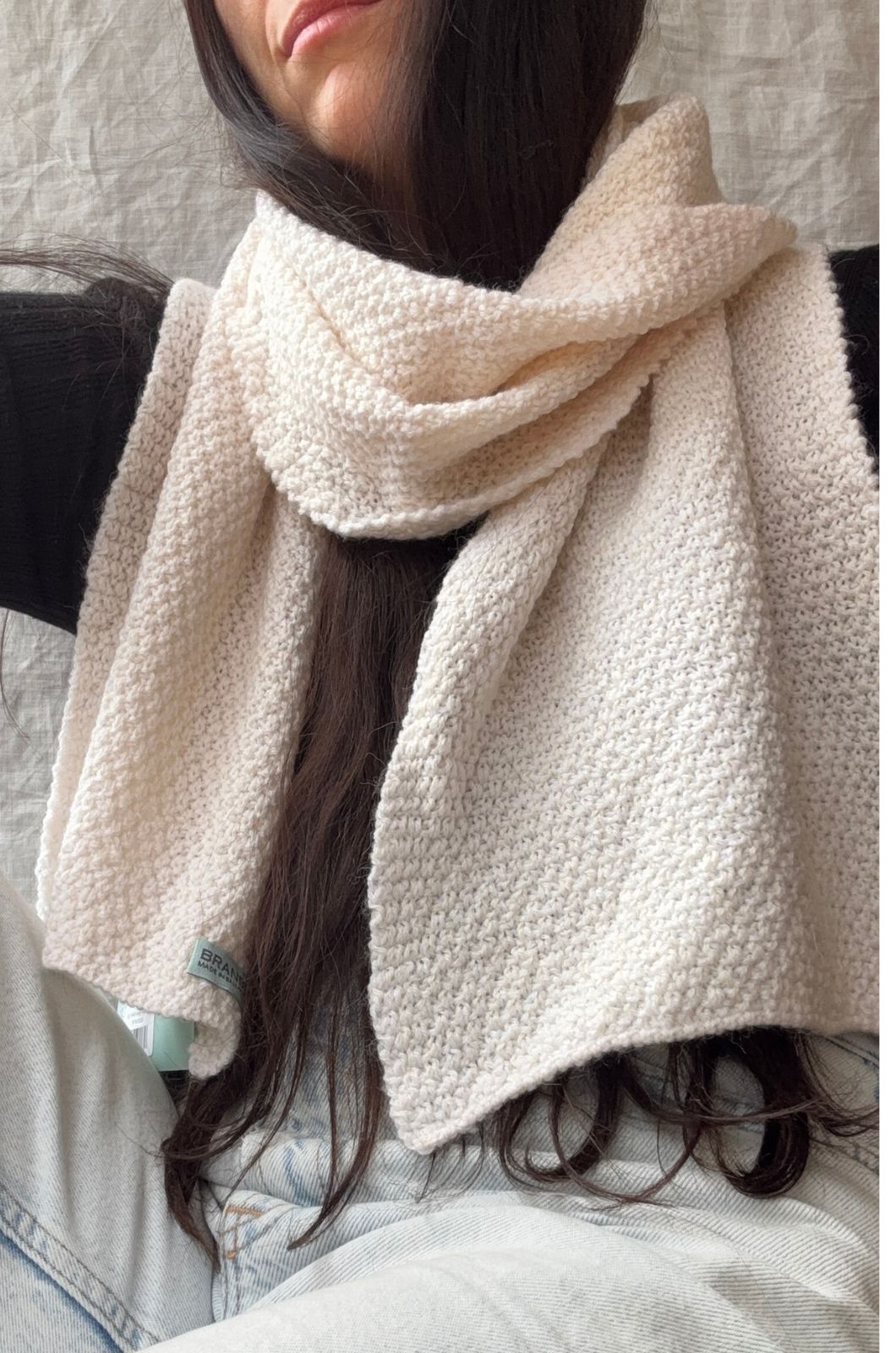 Aria Scarf Alpaca and Merino Wool in Linen