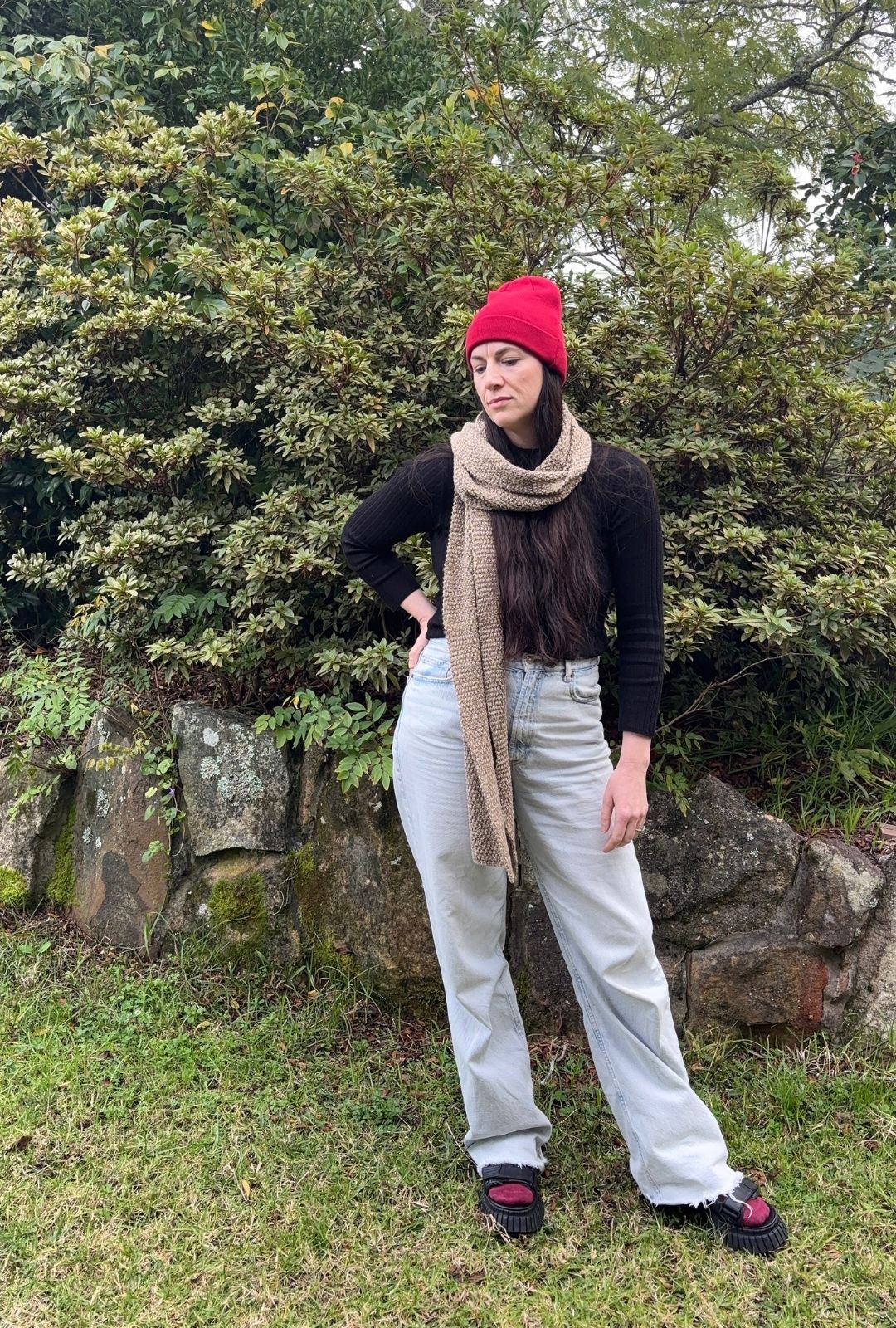 Merino Wool Beanie in Sangria, Australian Made