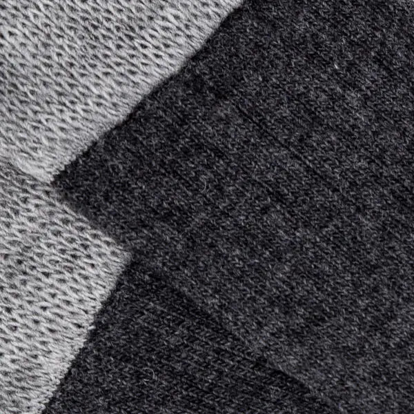 Wool Ribbed Knee High Sock in Charcoal and Smoke Grey