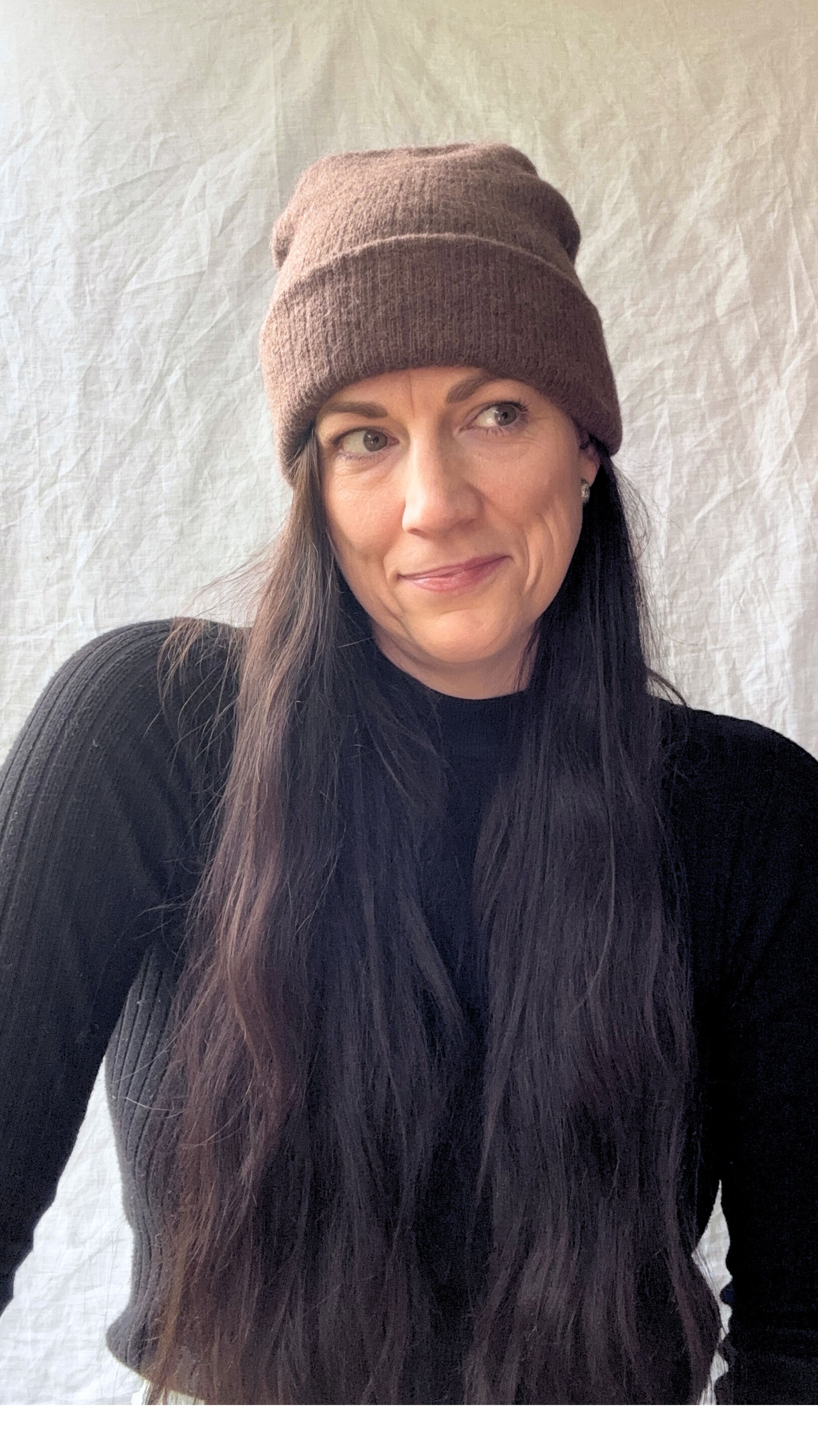 Exceptionally Warm Luxury Alpaca Blend Beanie in Coffee Brown