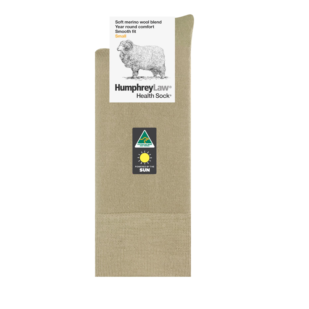 Merino Wool Crew Socks in Antelope - Aussie Made
