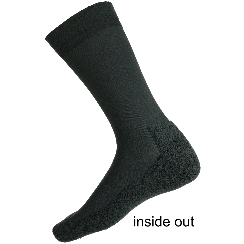 Cushioned Foot Wool Sock in Black - Aussie Made