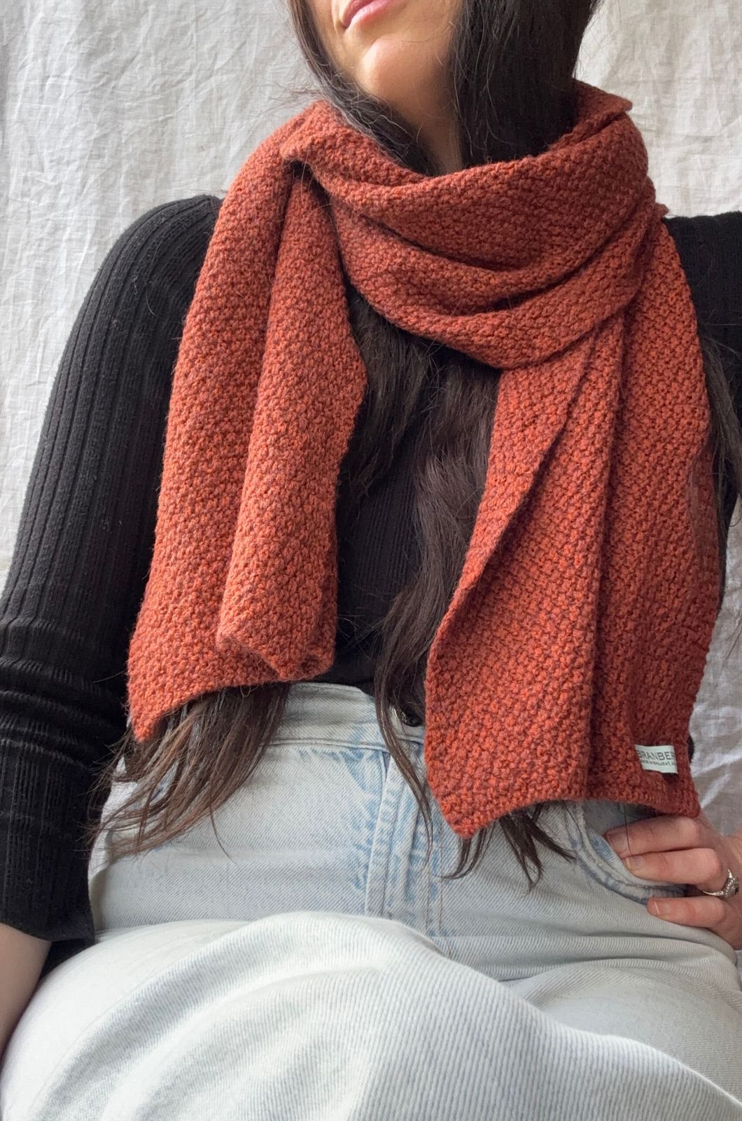 Aria Scarf Alpaca and Merino Wool in Bronze