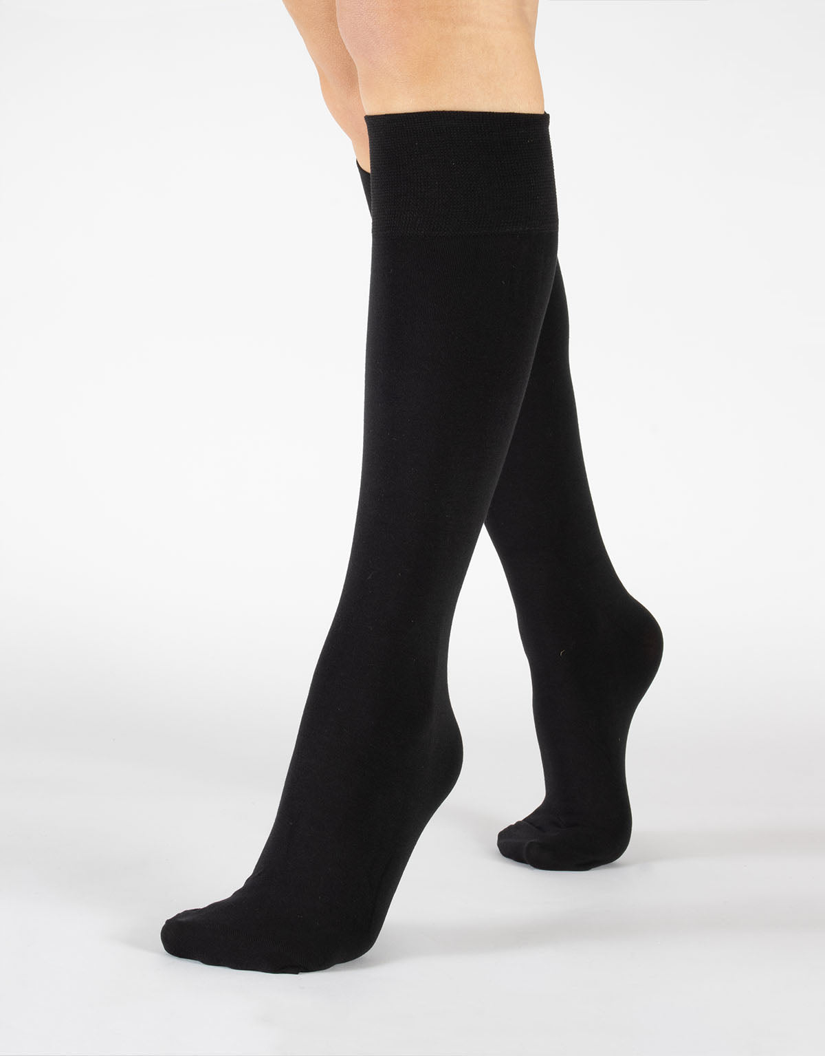 sheer cotton knee high in black - The Sockery