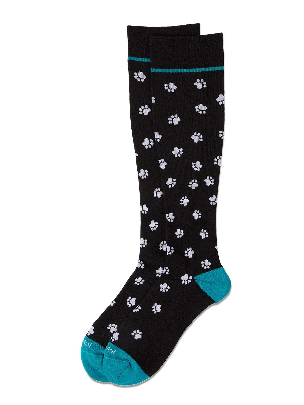 Paw Prints Cotton Blend Compression Socks