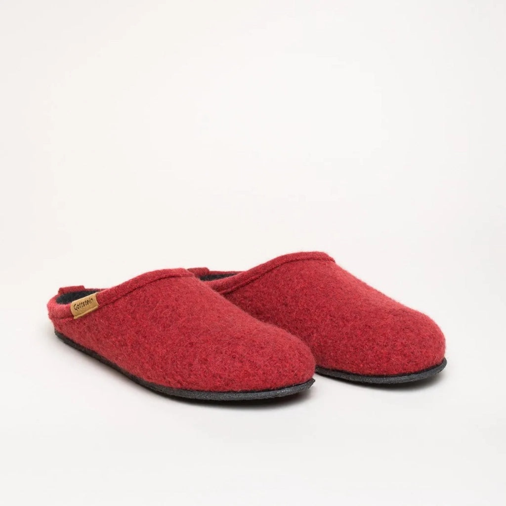 Wool Felt Slippers Alpine Comfort in Red