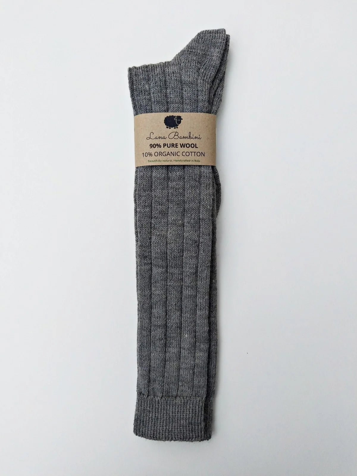 Andrea Wool/Cotton Knee High Socks in Grey