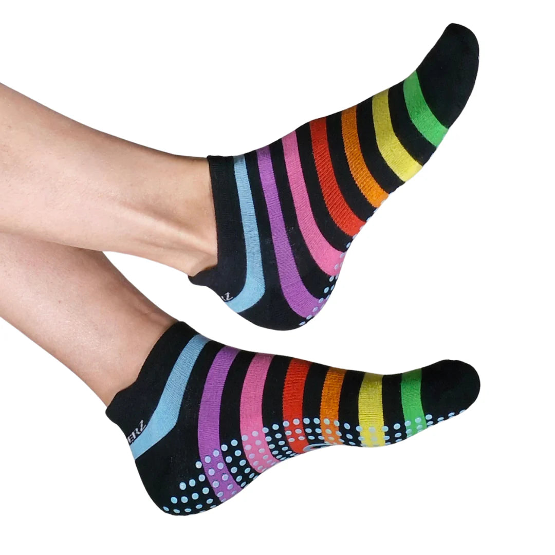 Non Slip Ankle Socks in Rainbow