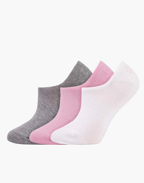 No Show Women's Bamboo Socks - 3 Pack - Soft Pink