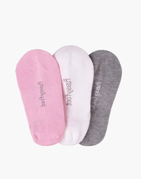 No Show Women's Bamboo Socks - 3 Pack - Soft Pink