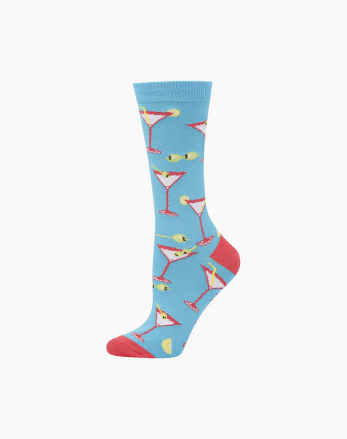 Cocktail Hour Women's Bamboo Crew Socks - The Sockery