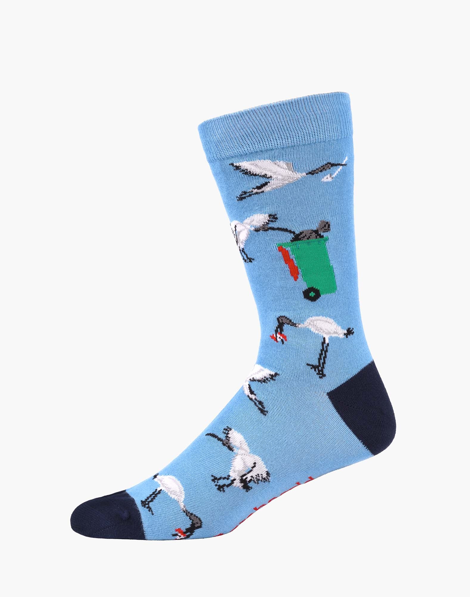 Bin Chicken on Sky Blue Men's Bamboo Socks